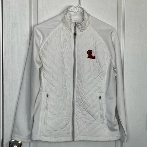 University of Mississippi Rebels Ole Miss Women’s Jacket Size M White Red - Picture 1 of 8